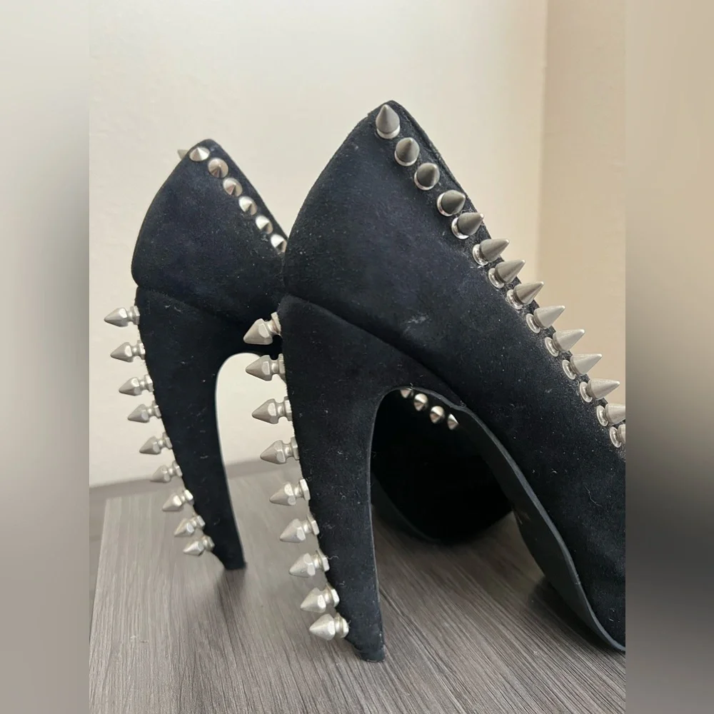 Jeffrey Campbell Madame Spike Suede Studded Platform Pump - Picture 2 of 7